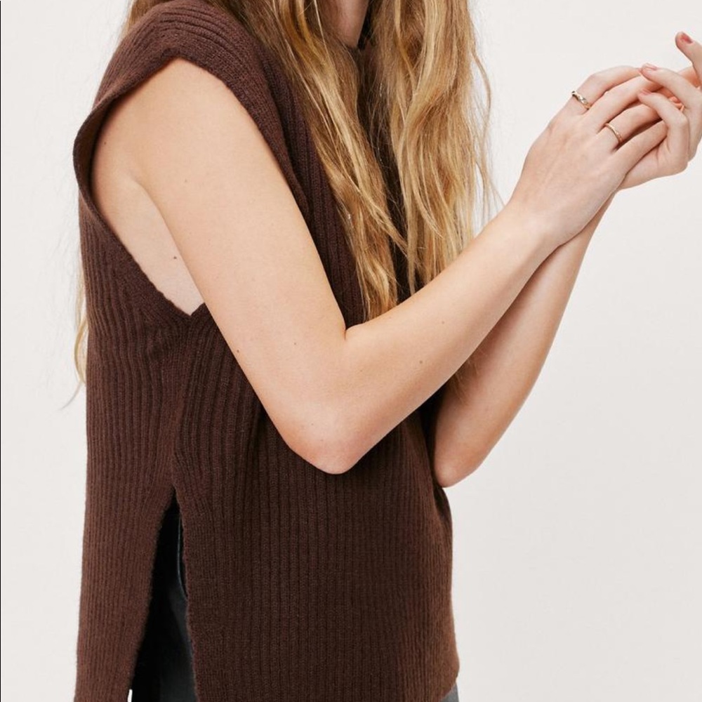 Nasty Gal 70s Sweater Vest / Poncho with Side Vents